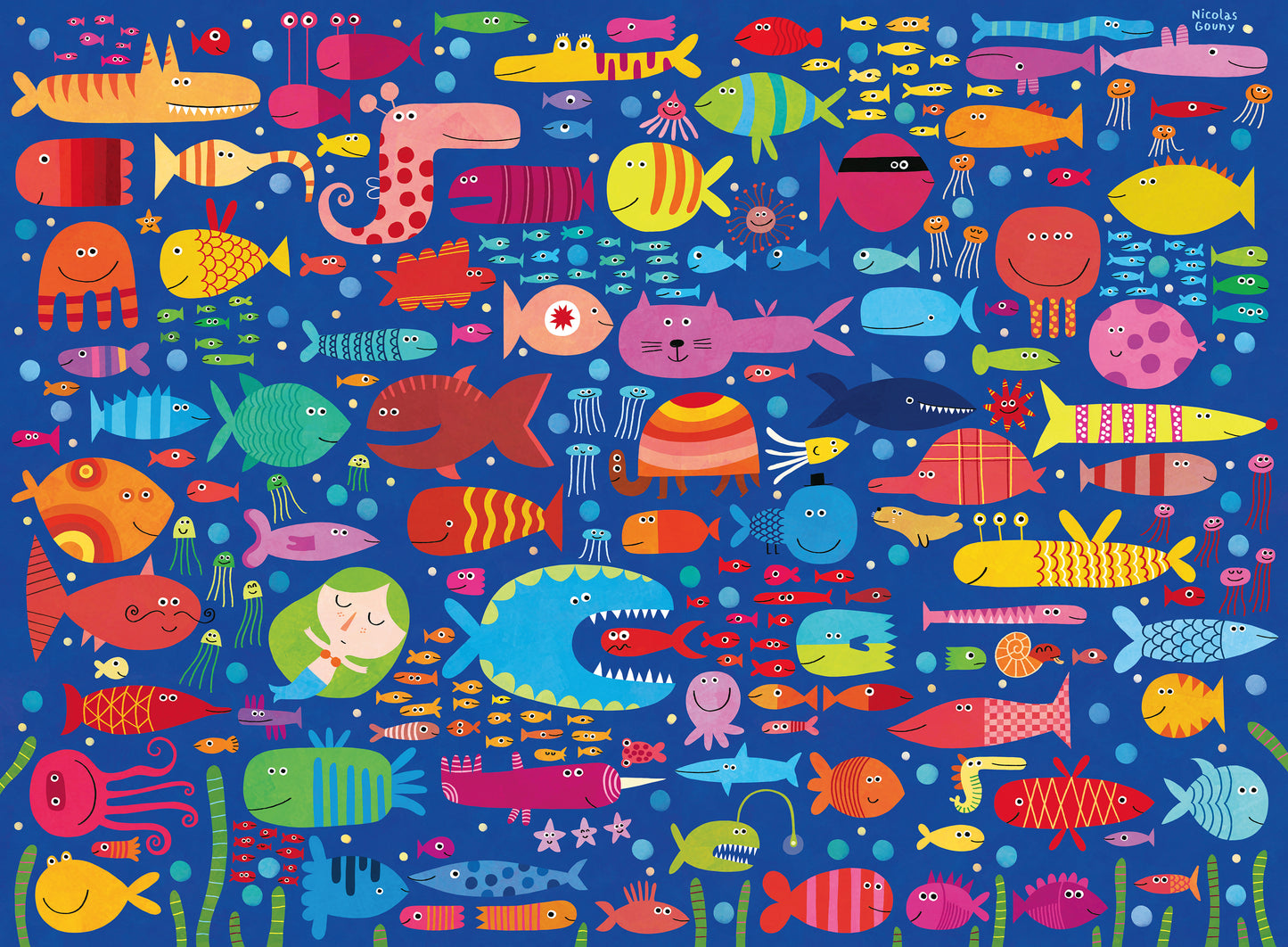 Ravensburger Funny Fish Friends 200 XXL piece children's jigsaw puzzle featuring colourful fish and playful underwater sea creatures