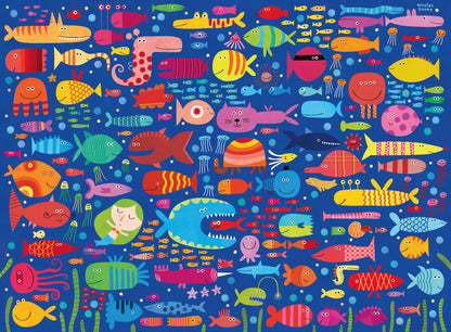 Ravensburger Funny Fish Friends 200 XXL piece children's jigsaw puzzle featuring colourful fish and playful underwater sea creatures