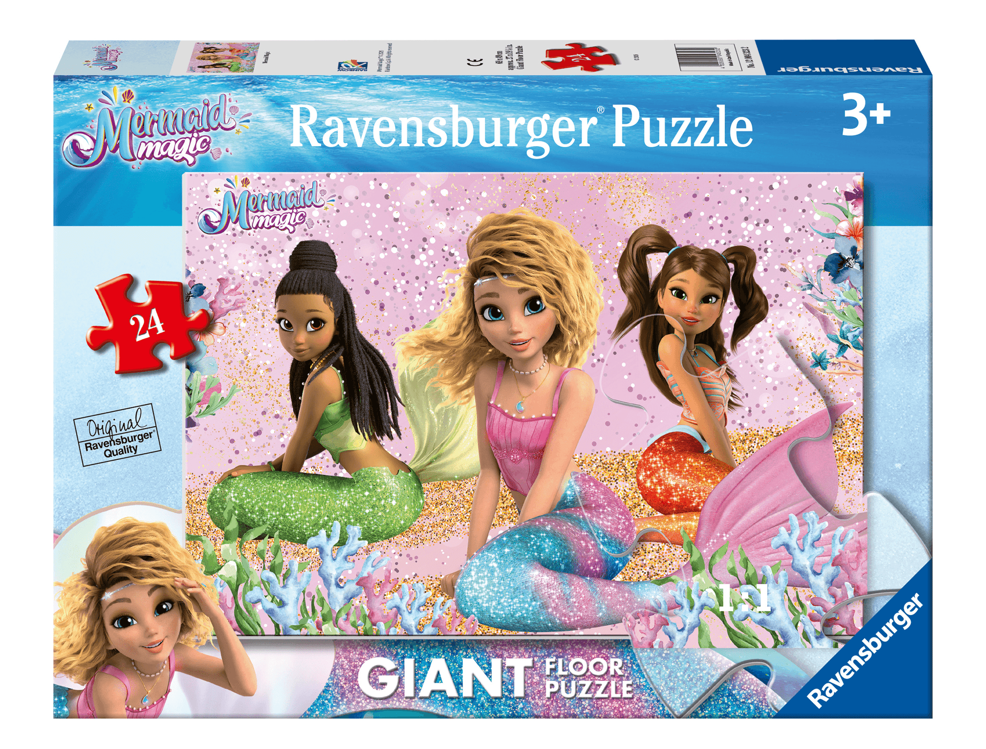 Ravensburger Mermaid Magic Giant Floor Puzzle 24 pieces featuring Merlinda, Merissa and Sasha from Mermaid Magic