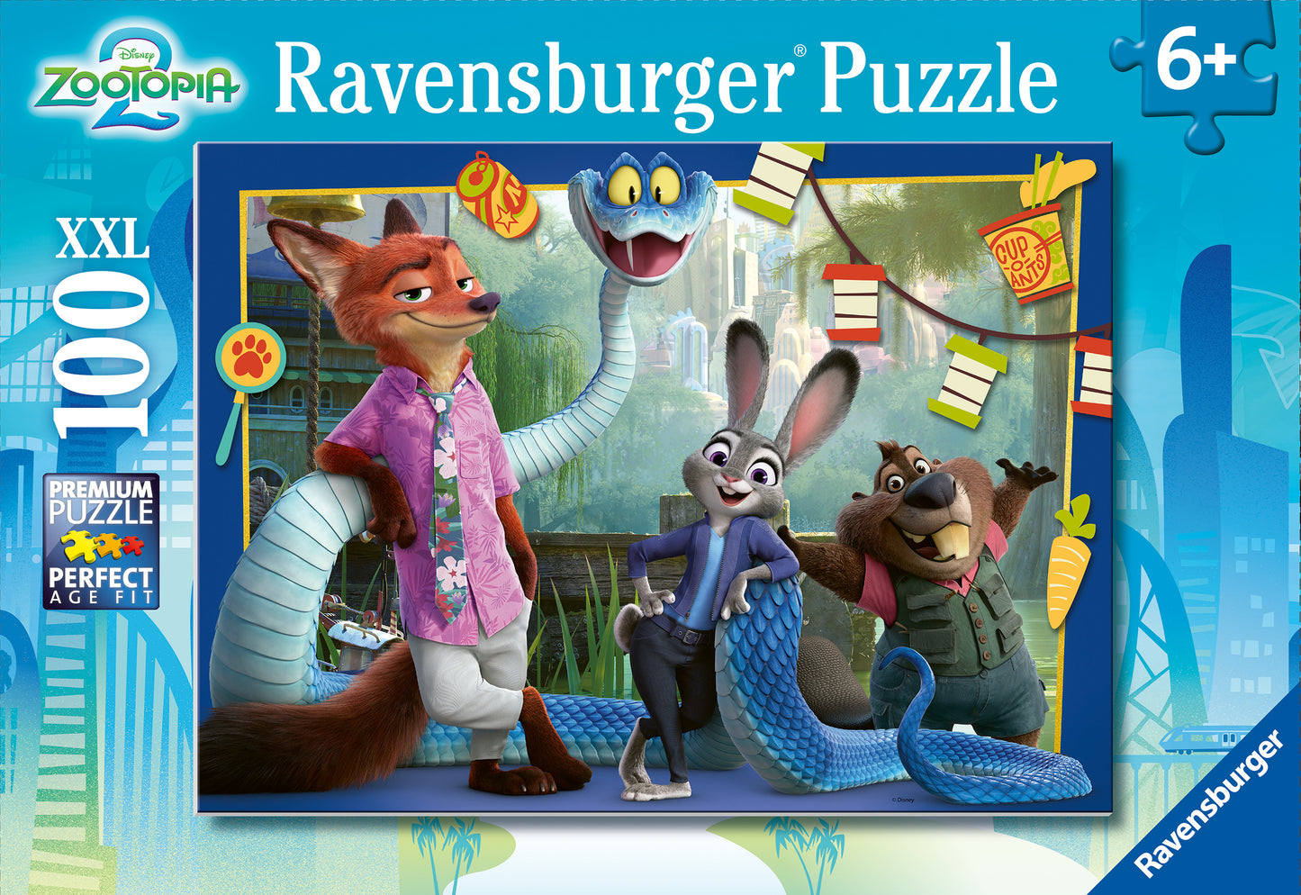 Ravensburger Disney Zootopia 2 Back in Zootopia 100 XXL piece children's jigsaw puzzle featuring favourite Zootopia characters
