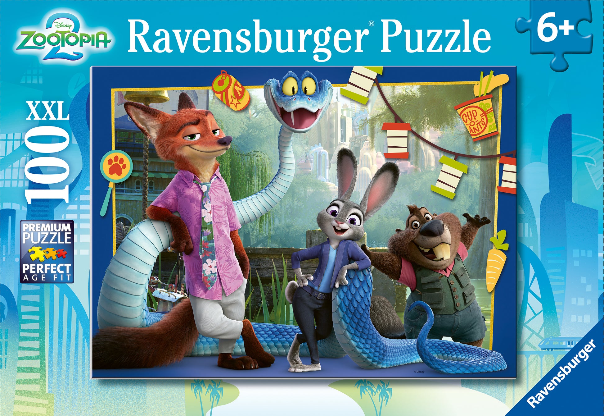 Ravensburger Disney Zootopia 2 Back in Zootopia 100 XXL piece children's jigsaw puzzle featuring favourite Zootopia characters
