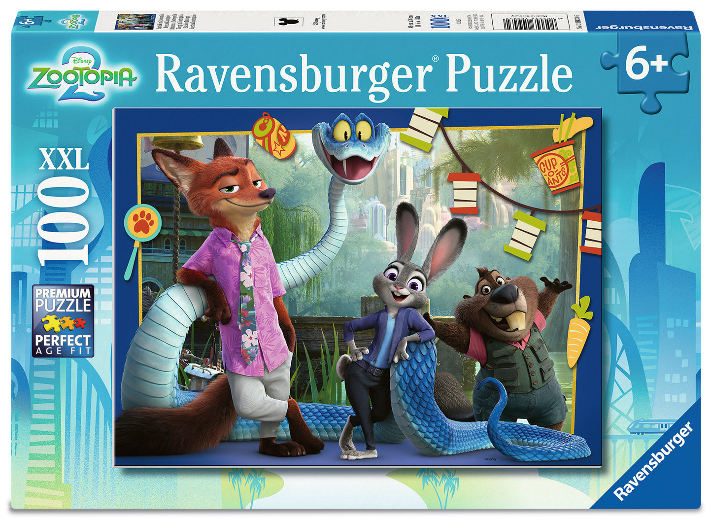 Ravensburger Disney Zootopia 2 Back in Zootopia 100 XXL piece children's jigsaw puzzle featuring favourite Zootopia characters
