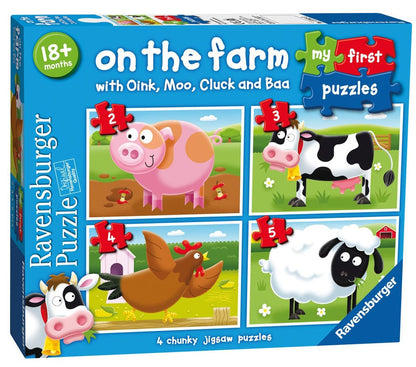 Ravensburger - On the Farm My First Puzzle 2 3 4 5pc