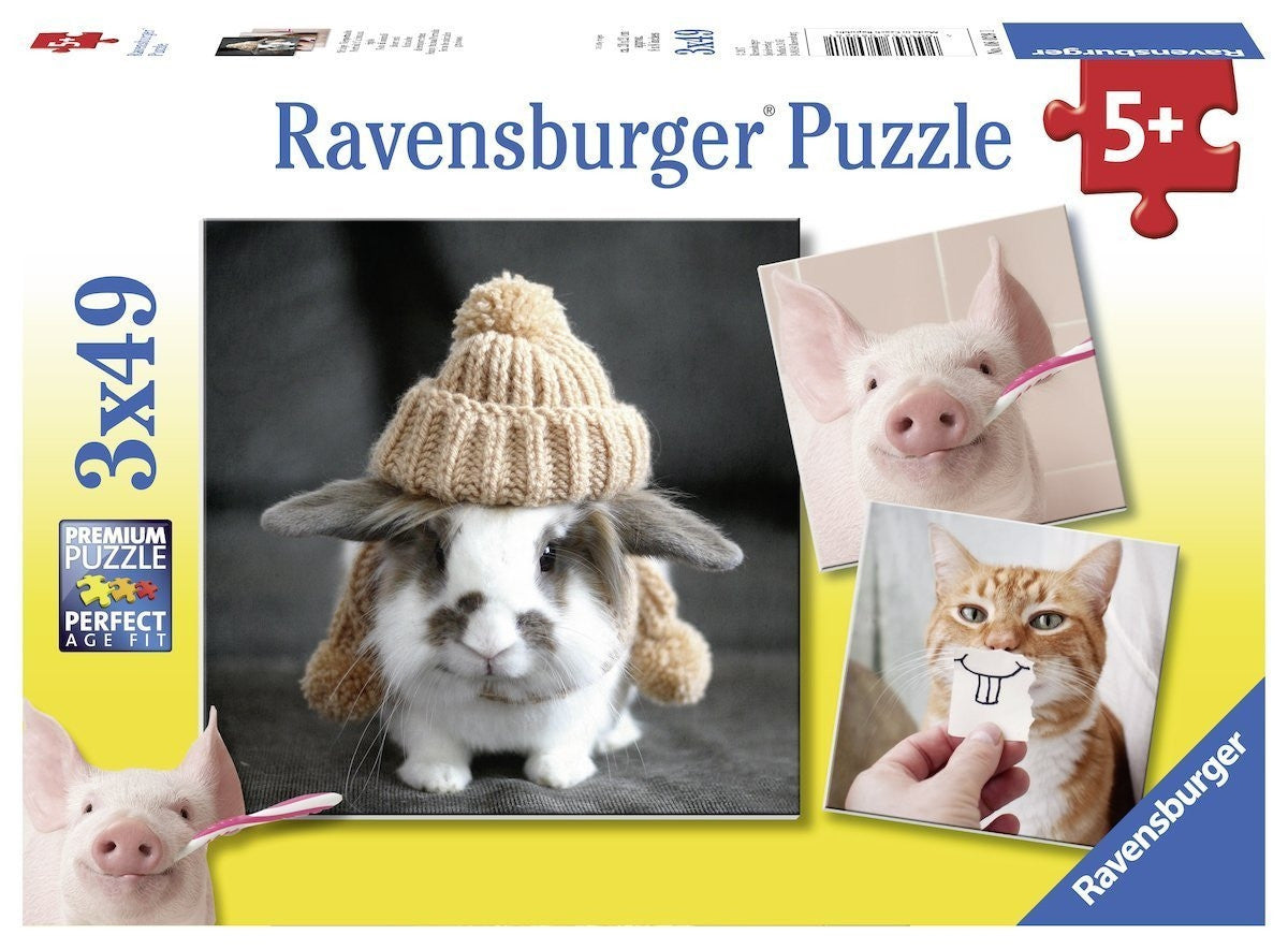 Ravensburger 3x49pc - Funny Animal Portraits Puzzle