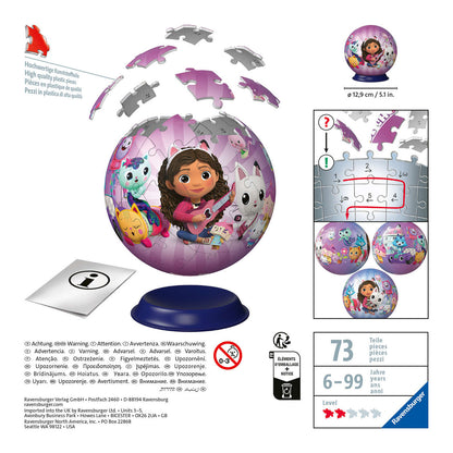 Ravensburger 72pc - 3D Puzzleball Gabby's Dollhouse Puzzle
