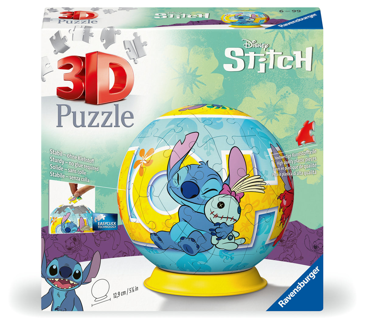 Ravensburger - Disney Stitch & Friends 3D Puzzle Ball 72pc