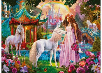 Ravensburger 100pc - Princess with Unicorn Glitter Puzzle
