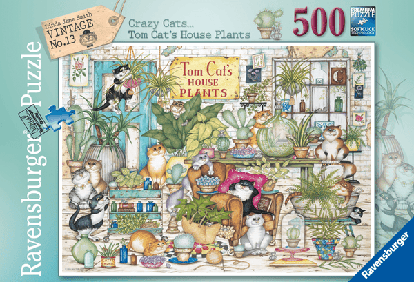 Ravensburger 500pc - Crazy Cats... Tom Cat's House Plants Puzzle