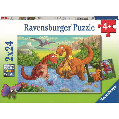 Ravensburger 2x24pc - Dinosaurs at Play Puzzle