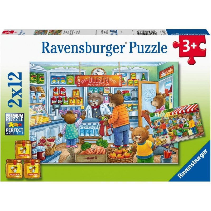 Ravensburger 2x12pc - Let's Go Shopping Puzzle