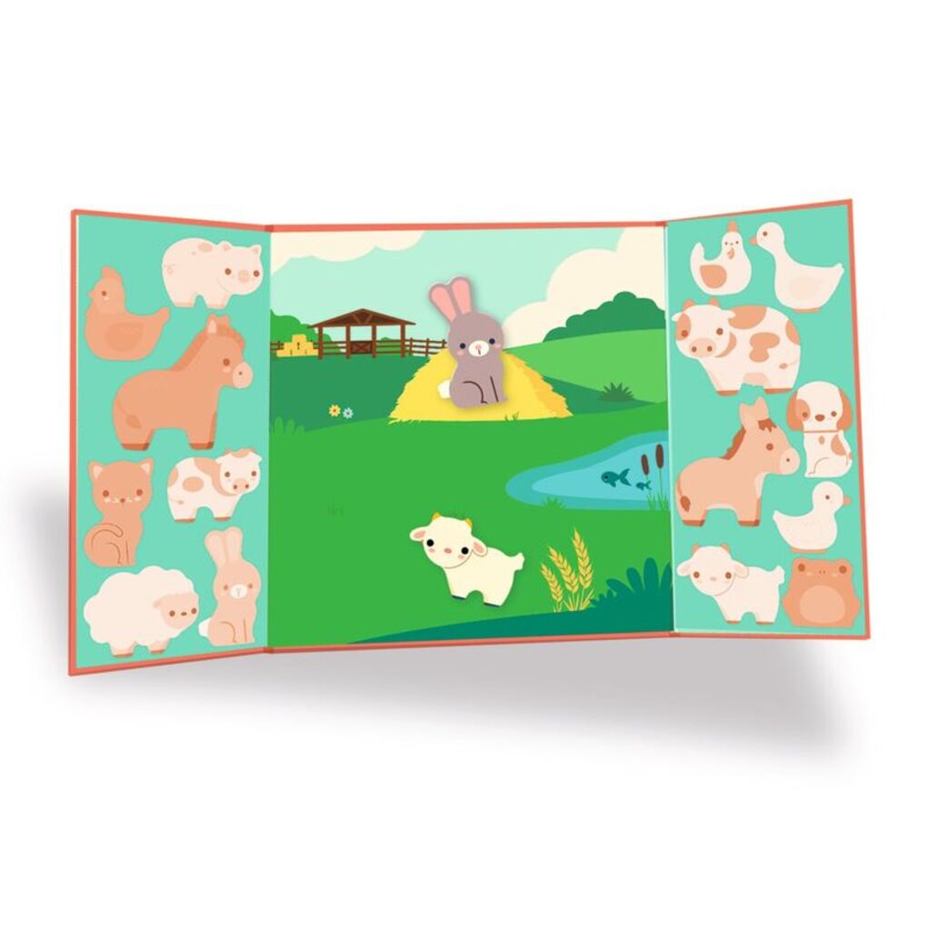 15 thick repositionable farm animal stickers designed for easy handling by toddlers aged 18 months and up