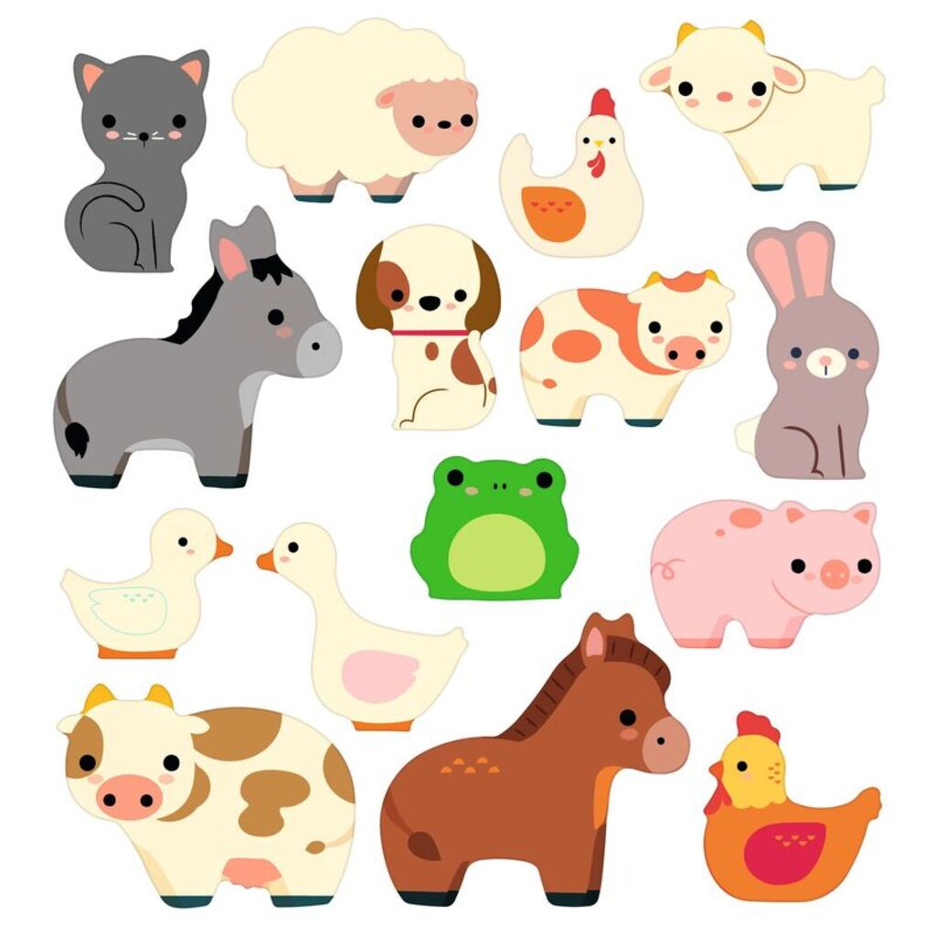 fold-out illustrated farm scene for arranging Djeco repositionable animal stickers during creative play