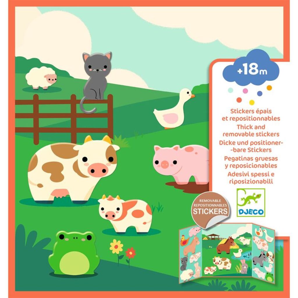 toddler-friendly farm animal sticker activity with reusable vinyl stickers for imaginative storytelling