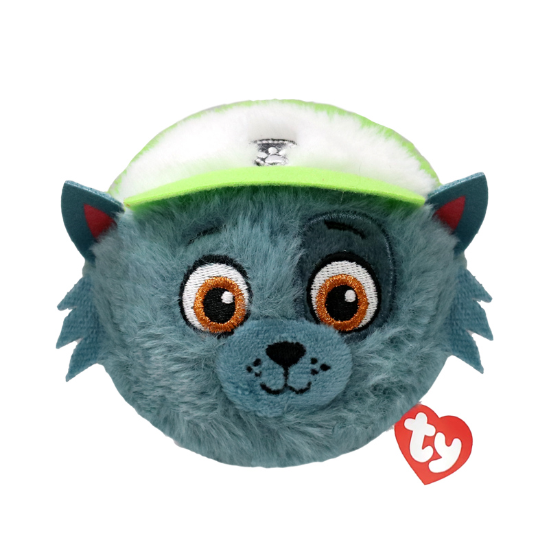 Front view of the Rocky Ty Beanie Bouncer plush toy photographed front-on, 10cm, on a white background