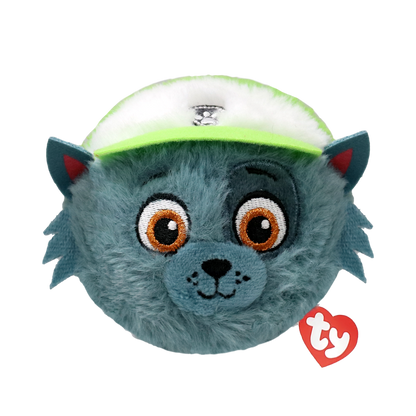 Front view of the Rocky Ty Beanie Bouncer plush toy photographed front-on, 10cm, on a white background