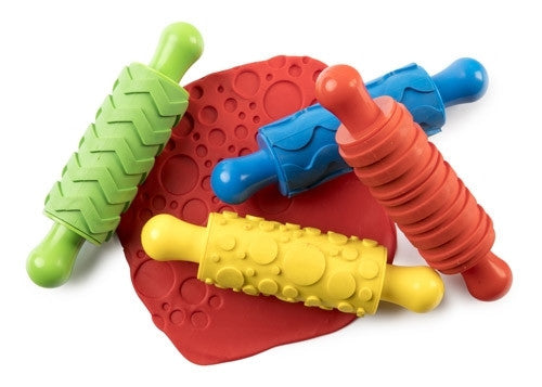 Educational Colours - Rubber Patterned Rolling Pins Set of 4