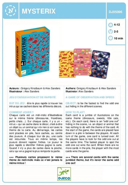 Djeco - Mysterix Observation & Speed Card Game