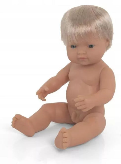 Miniland Doll 38cm - Caucasian Boy Baby Doll