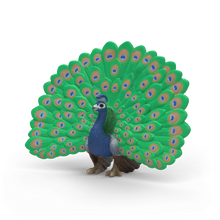 Schleich Peacock 14926 hand-painted FARM WORLD peacock figurine with colourful tail feathers