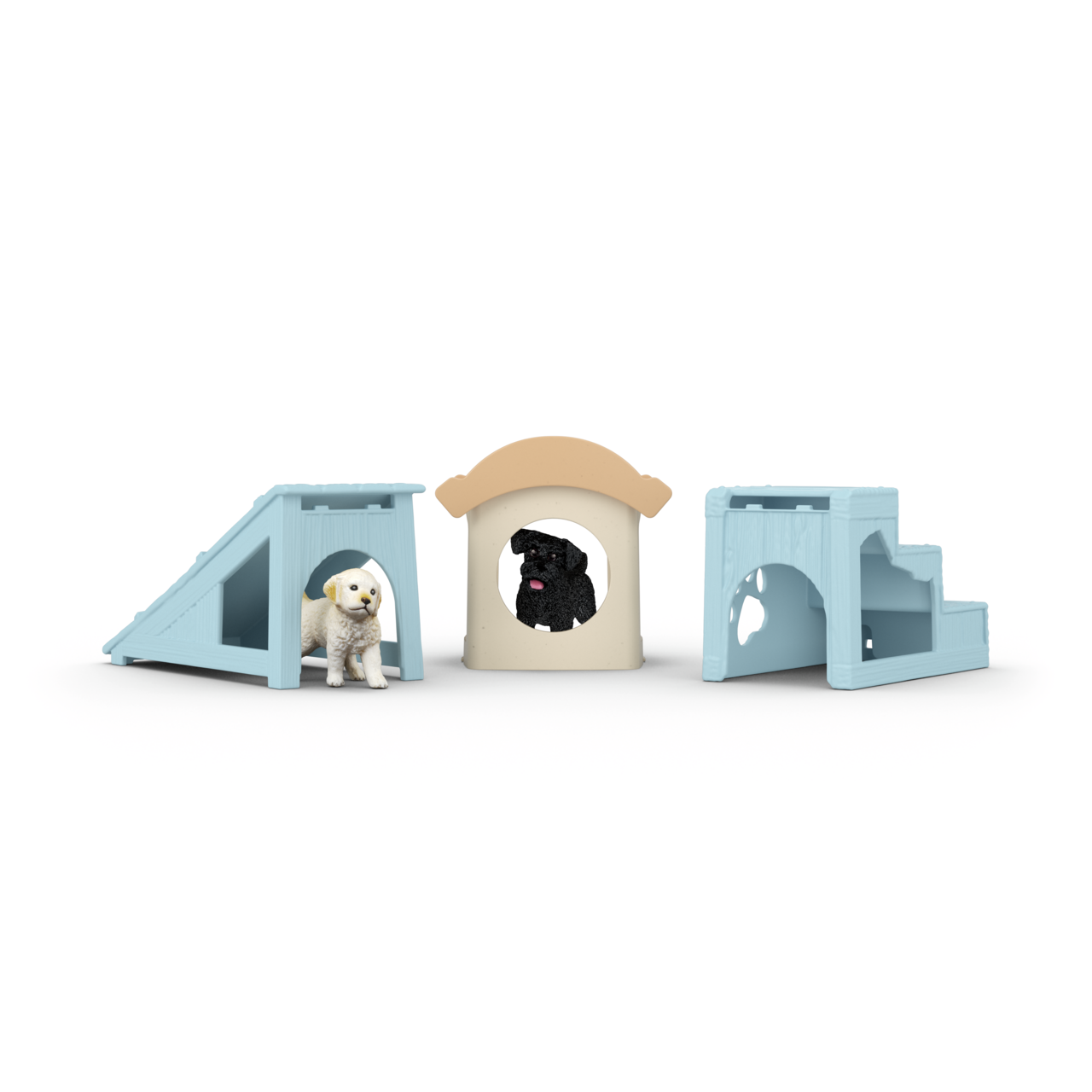 Schleich Adventure Fun for Little Puppies 42763 FARM WORLD puppy playground playset with two puppies, kennel, ramp and seesaw