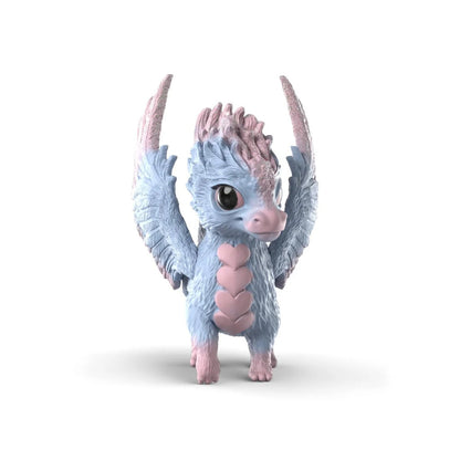Baby Crystal Dragon shown in profile with its head tilted upward and wings held half-raised