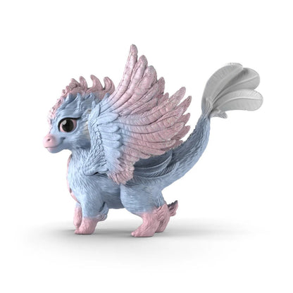Schleich Baby Crystal Dragon figurine with translucent crystal-toned wings raised and a curled tail