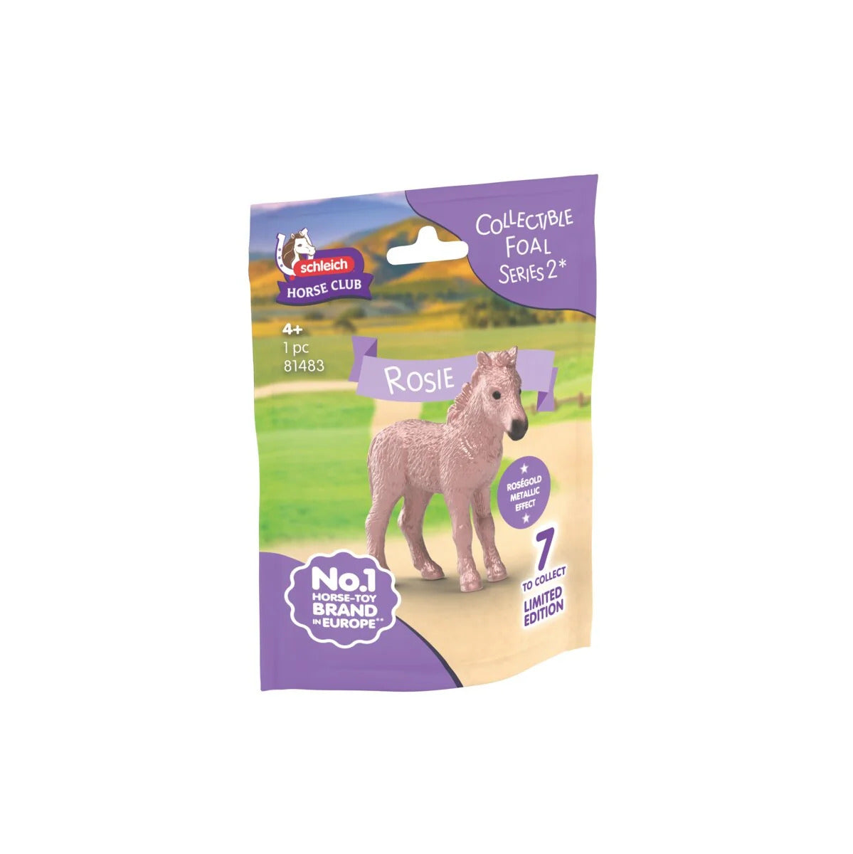Front packaging for Schleich Collectible Foal Rosie 81483, showing the Horse Club Series 2 branding