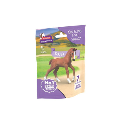 Front packaging for Schleich Collectible Foal Ruby 81480, showing the Horse Club Series 2 branding