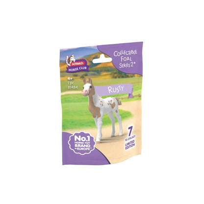 Front packaging for Schleich Collectible Foal Rusty 81484, showing the Horse Club Series 2 branding