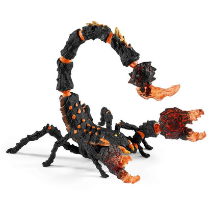Schleich Eldrador Creatures Shadow Scorpion 70896 figure with black and purple body, large pincers and giant movable tail with poisonous stinger.