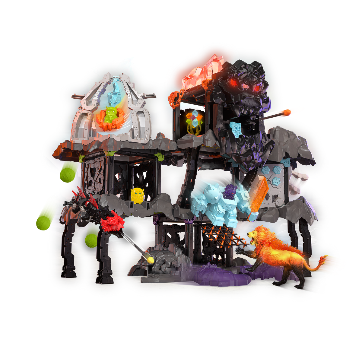 Schleich Eldrador MasterCave Smashrador 42757 playset with Lava Lion, Metal Dragon and battle features
