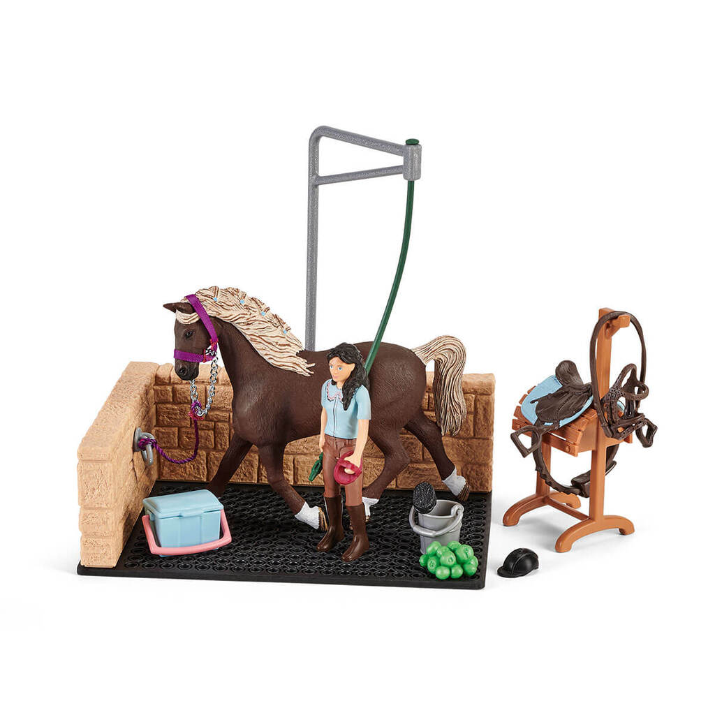 Schleich Emily's Care Set from Horse Club with rider figure and horse grooming accessories