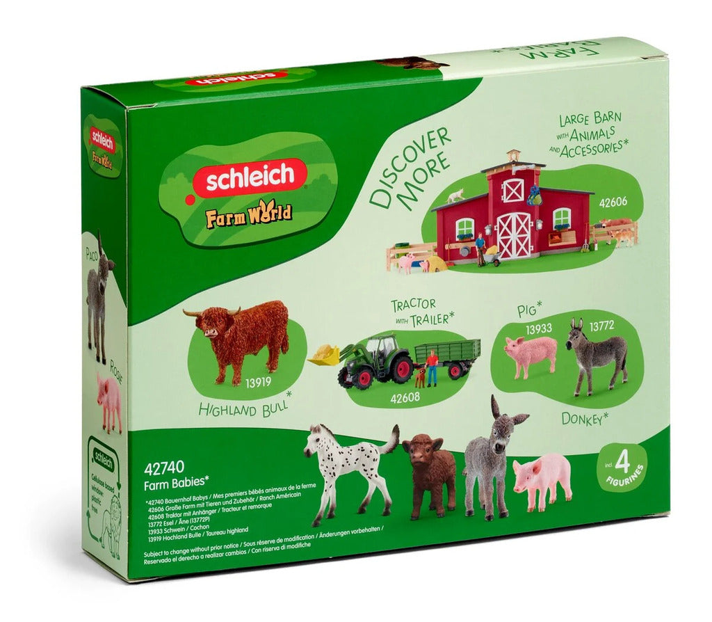 All Farm Babies figures laid out together to show the species and quantity in the set