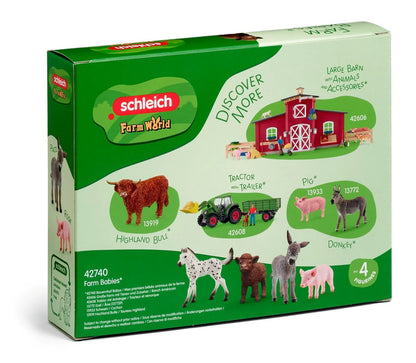 All Farm Babies figures laid out together to show the species and quantity in the set