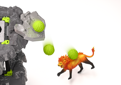 Schleich MasterCave Smashrador 42757 projectile battle feature firing at the Lava Lion