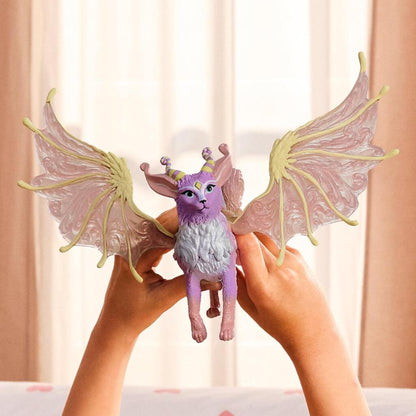 Winged Cat Dragon shown from a raised angle with its wings spread and tail curled around its body