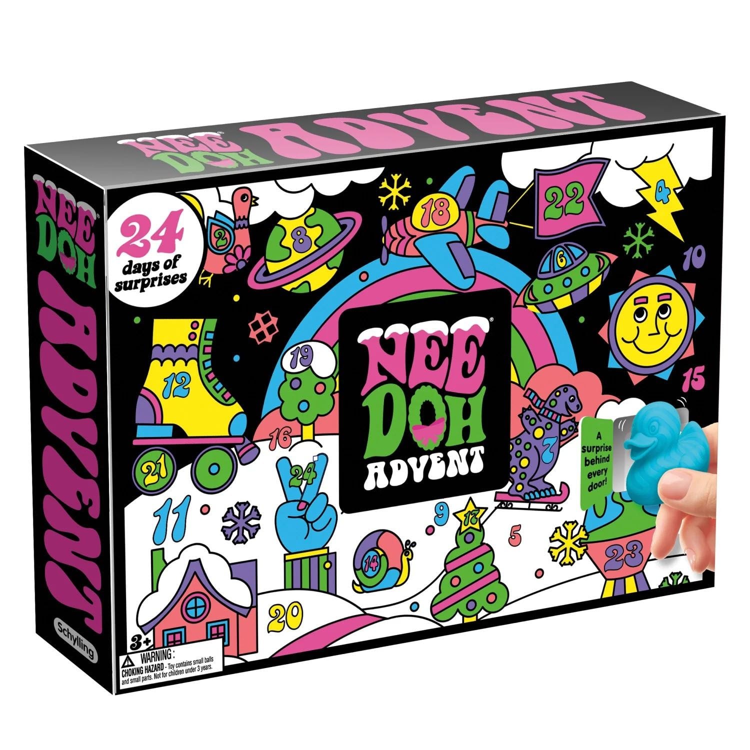 Schylling NeeDoh Christmas Advent Calendar 2026 featuring 24 squishy sensory surprises for kids