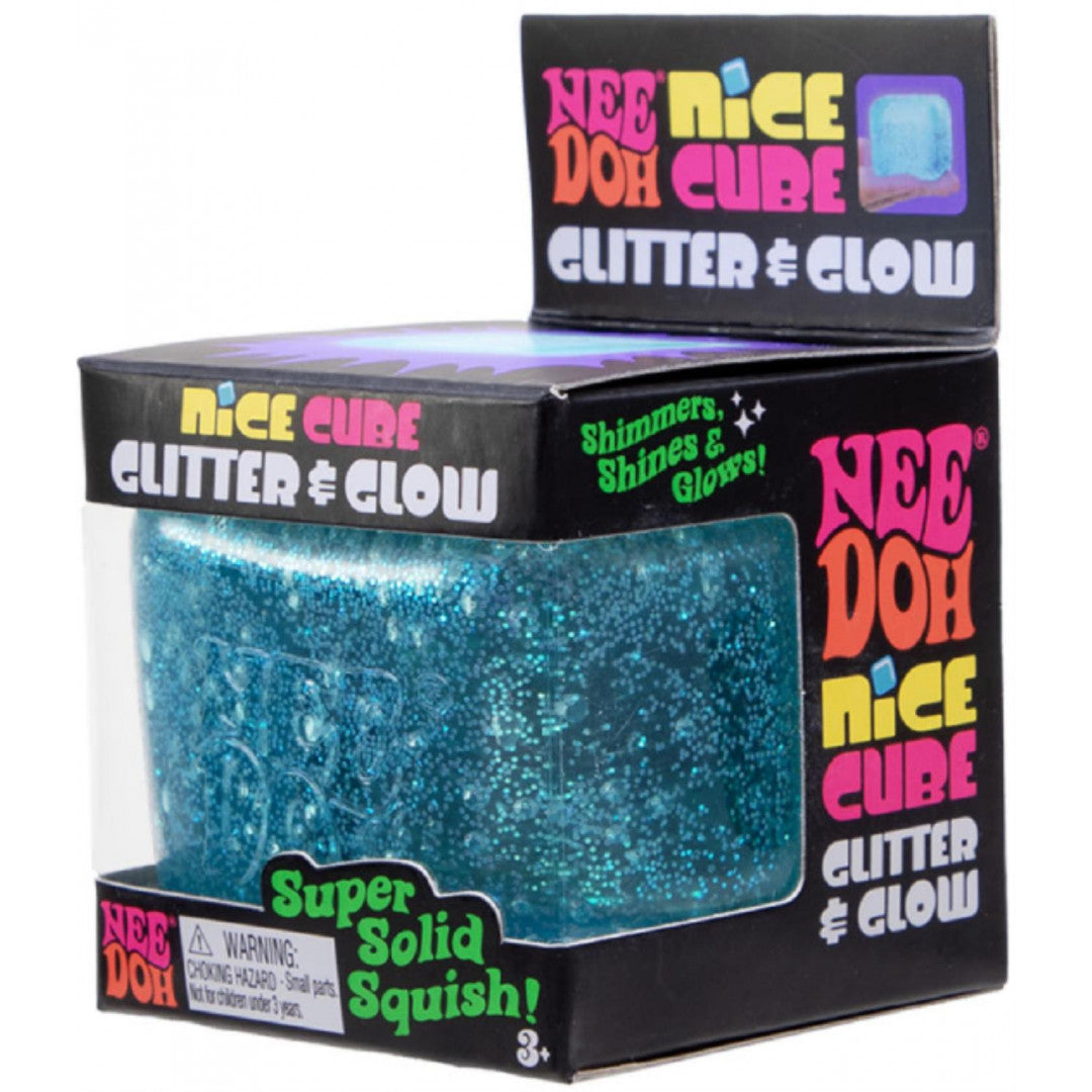 NeeDoh - Nice Cube Glitter & Glow - Blue