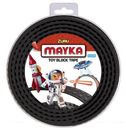 Zuru MAYKA Toy Block Tape - 4 Stud Roll 1.2m Black
