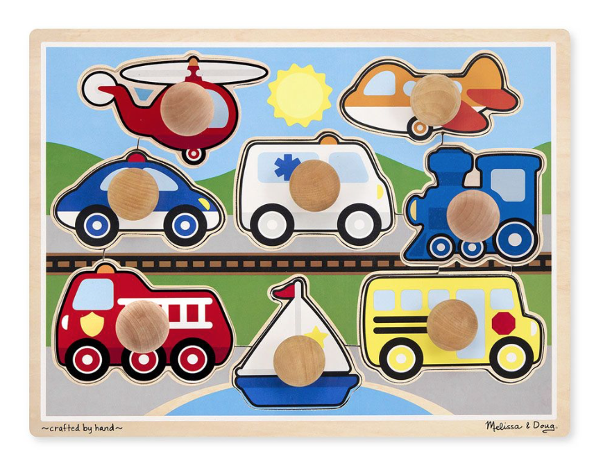 Melissa & Doug - Vehicles Jumbo Knob Puzzle - 8 pieces