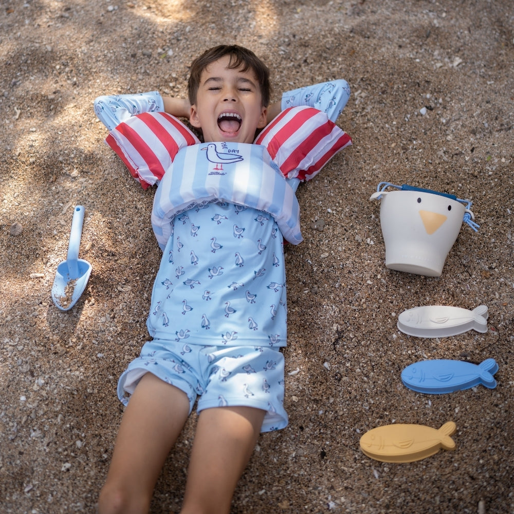 Swim Essentials Sunny Seagull Beach Toys – Multicoloured Bucket, Shovel & Sand Mould Set
