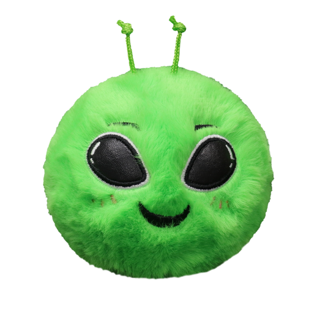 Sebastian the Alien Ty Beanie Bouncer soft plush toy photographed front-on on a plain white background
