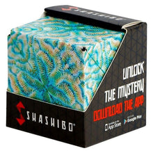 Shashibo Undersea magnetic shape shifting puzzle cube with blue green ocean inspired design