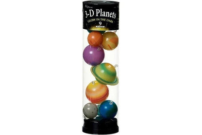 Glowing 3D Planets in Tube
