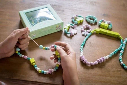 Djeco - Colourful Flowers and Foliage Wooden Beads 450pcs *DAMAGED BOX*