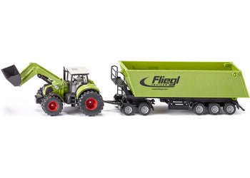 Siku - Tractor with Front loader, Dolly and Tipping Trailer - 1:50 Scale