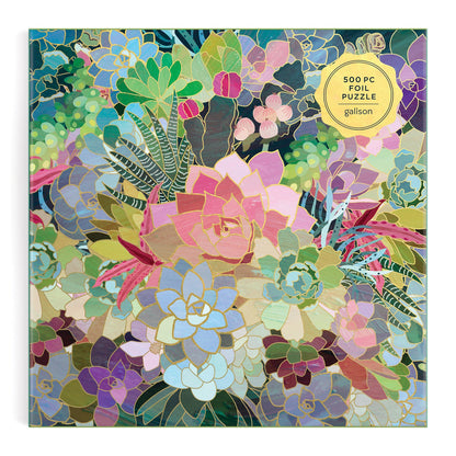 Galison 500pc - Succulent Mosaic Foil Puzzle