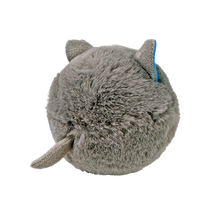 Slush the Grey Husky 10cm Ty plush with the red Ty Heart swing tag attached, on a plain white background