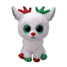 The Snowdrop the Reindeer Ty Beanie Boo soft plush toy shown front-on against a plain white background