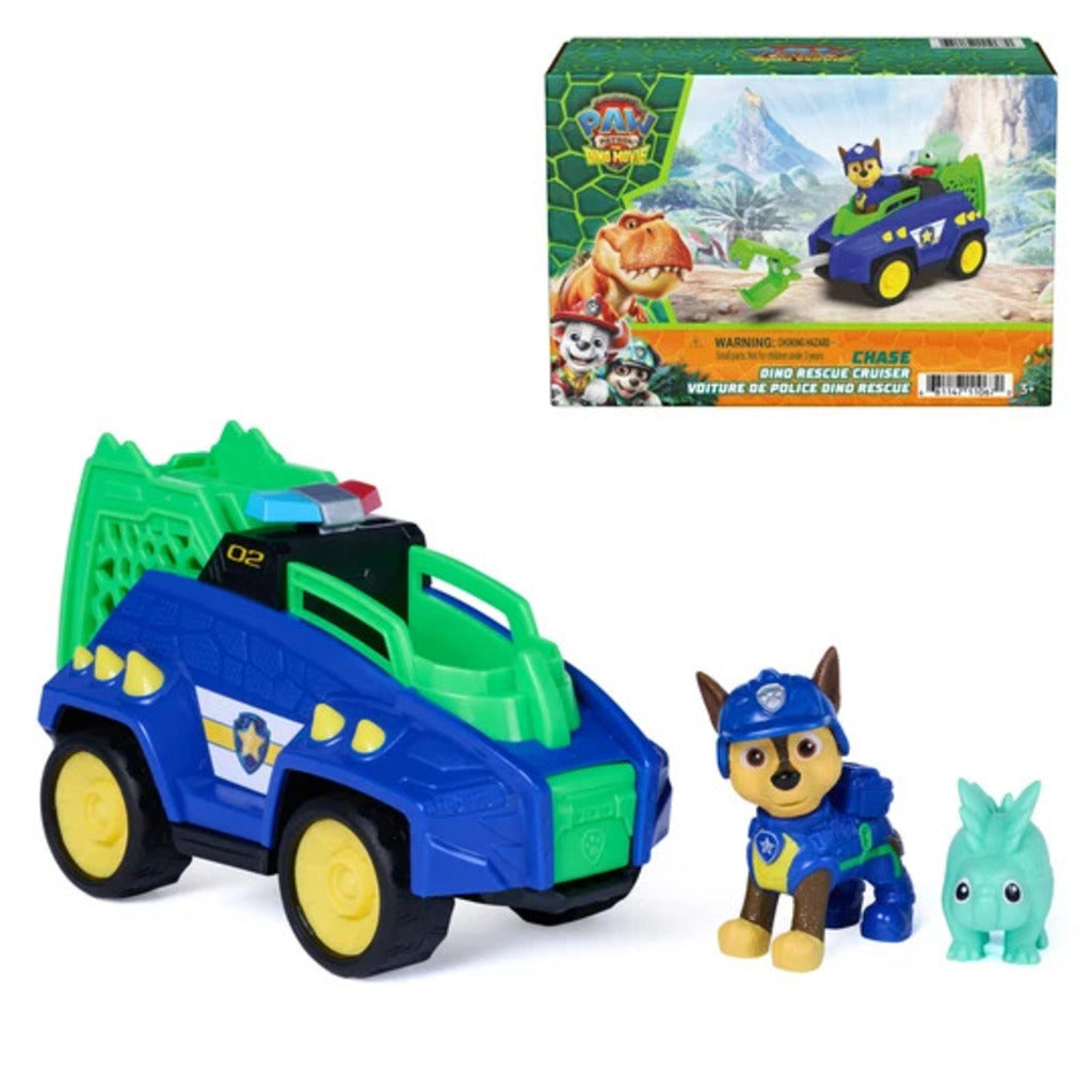 Side view of Chase's blue Dino Movie police cruiser with scale patterning sculpted across the bodywork